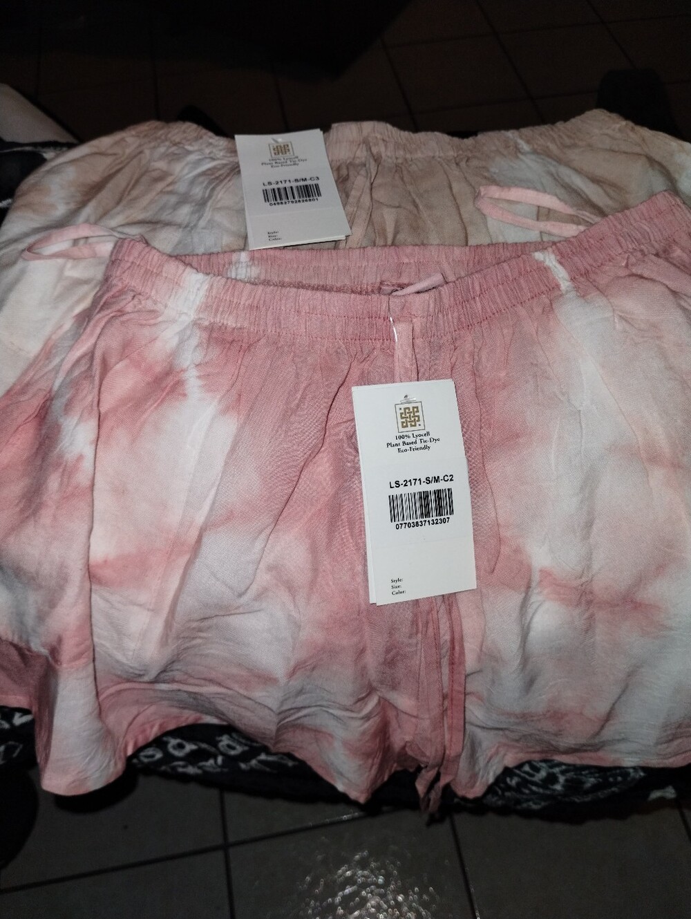 2 Pairs Of Tye-dye Shorts Size S/M